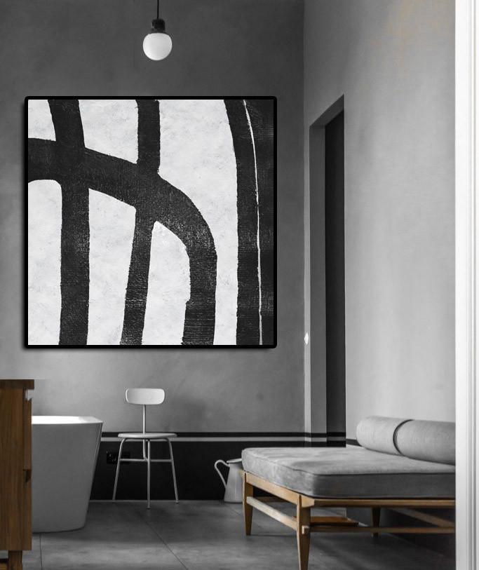 Minimal Black and White Painting #MN36A